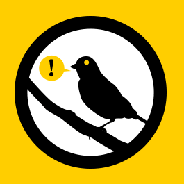 Warrant Canary - Black canary on branch in yellow circle